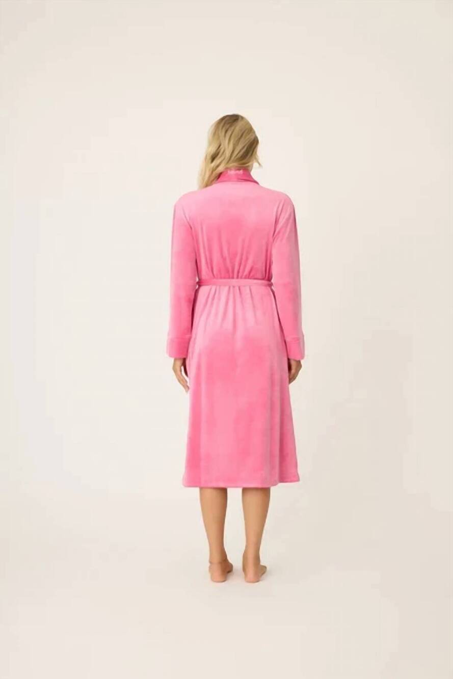 NEW PJ SALVAGE velvety velour robe in fucshia pink - Picture 3 of 5
